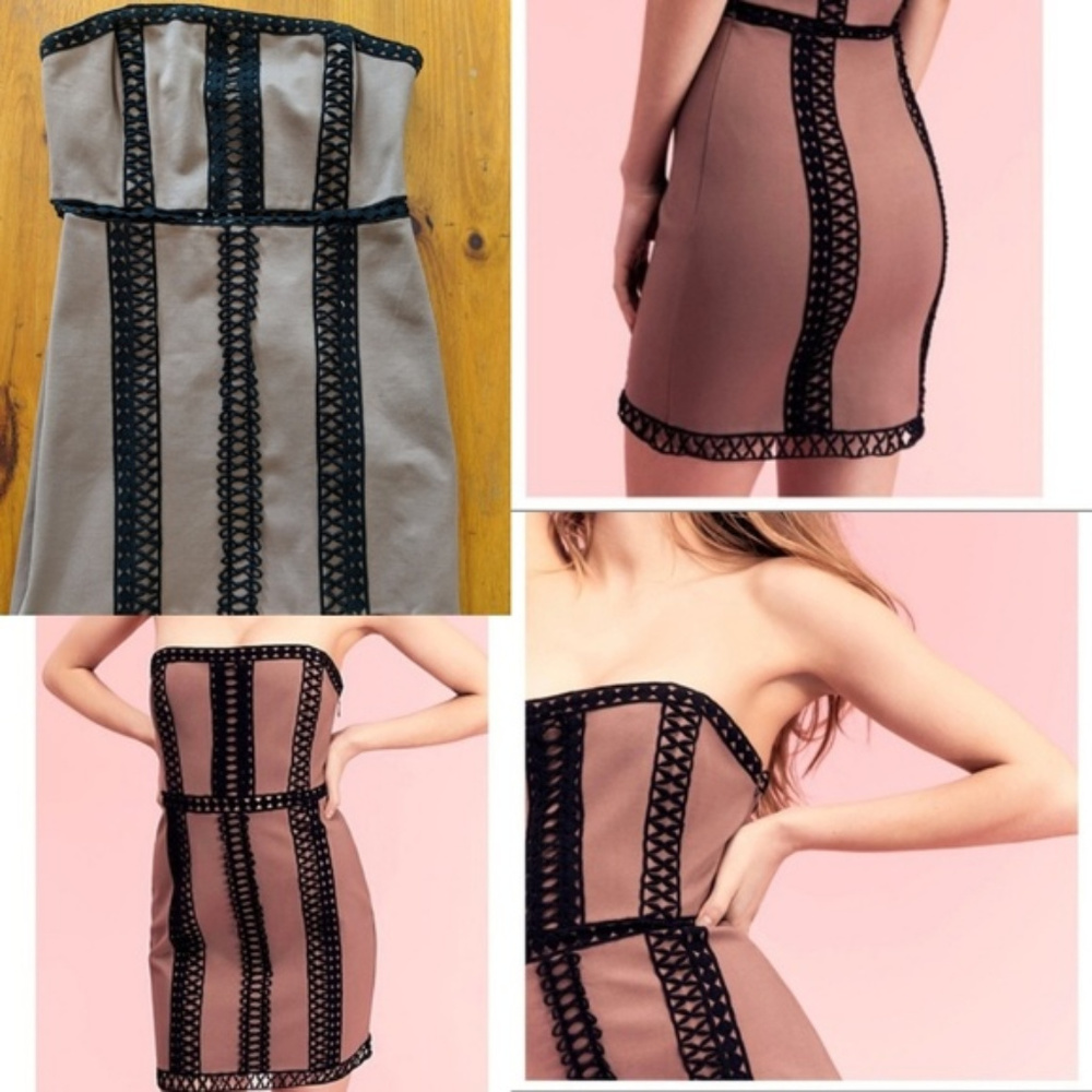 Free People City Life strapless dress bodycon sz 8